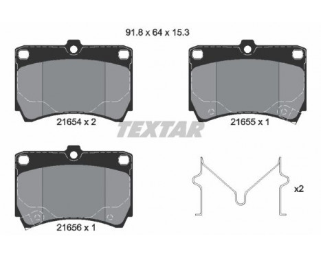 Brake Pad Set, disc brake 2165404 Textar, Image 2