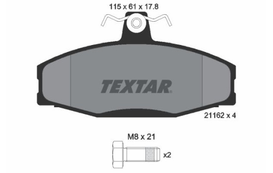 Brake Pad Set, disc brake 2166201 Textar, Image 2