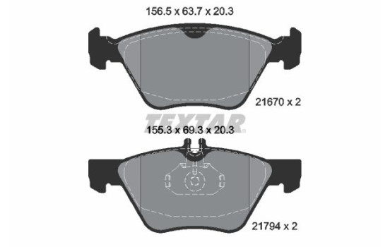 Brake Pad Set, disc brake 2167001 Textar, Image 2