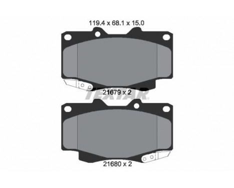 Brake Pad Set, disc brake 2168001 Textar