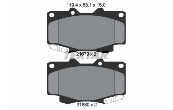 Brake Pad Set, disc brake 2168001 Textar