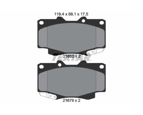 Brake Pad Set, disc brake 2168003 Textar