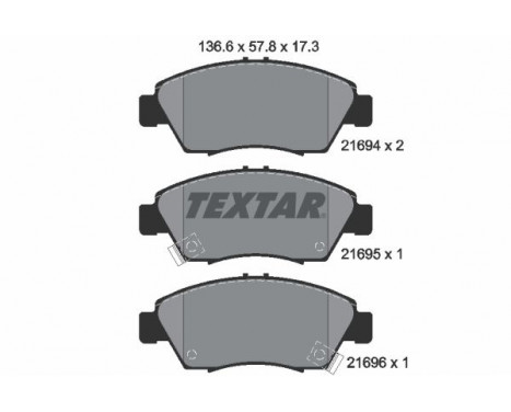 Brake Pad Set, disc brake 2169401 Textar, Image 2