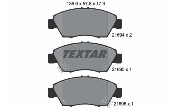 Brake Pad Set, disc brake 2169401 Textar, Image 2