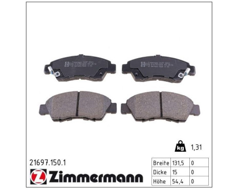 Brake Pad Set, disc brake 21697.150.1 Zimmermann, Image 2