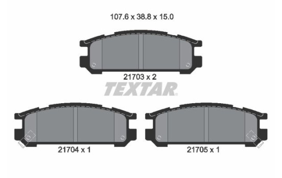 Brake Pad Set, disc brake 2170301 Textar