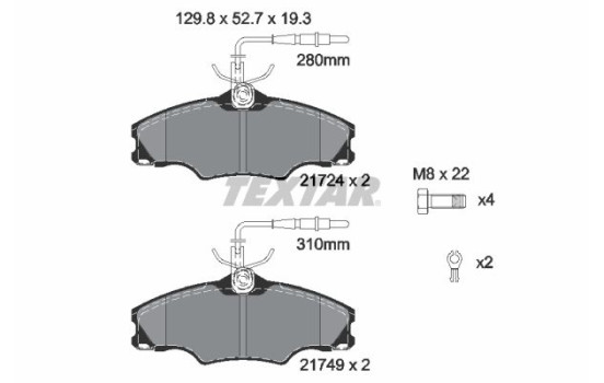 Brake Pad Set, disc brake 2172402 Textar, Image 2