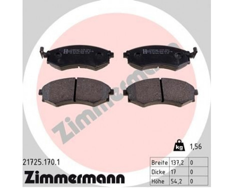 Brake Pad Set, disc brake 21725.170.1 Zimmermann