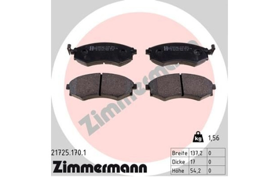 Brake Pad Set, disc brake 21725.170.1 Zimmermann