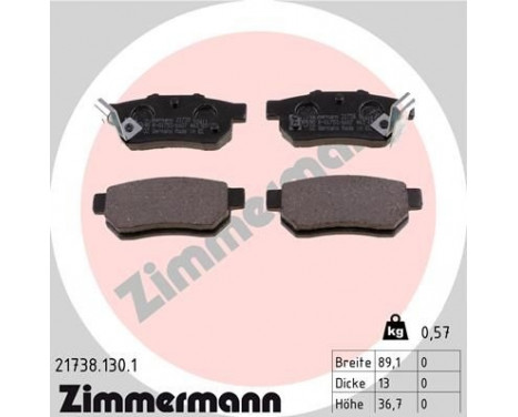 Brake Pad Set, disc brake 21738.130.1 Zimmermann