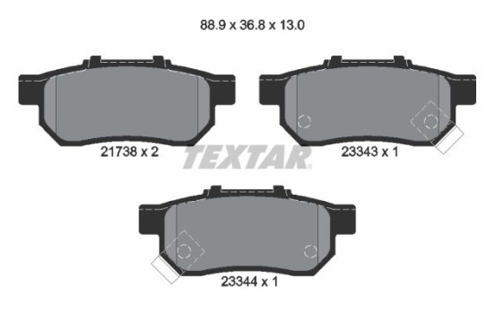 Brake Pad Set, disc brake 2173801 Textar