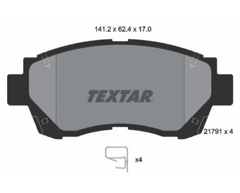 Brake Pad Set, disc brake 2179101 Textar