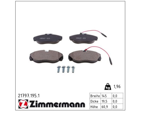 Brake Pad Set, disc brake 21797.195.1 Zimmermann, Image 2