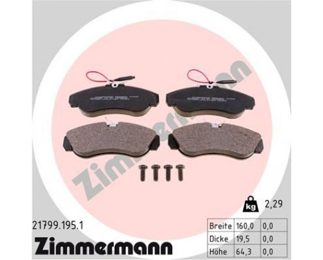 Brake Pad Set, disc brake 21799.195.1 Zimmermann, Image 2