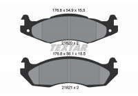 Brake pad set, disc brake 2182001 Textar