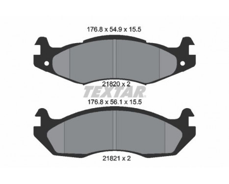 Brake pad set, disc brake 2182001 Textar