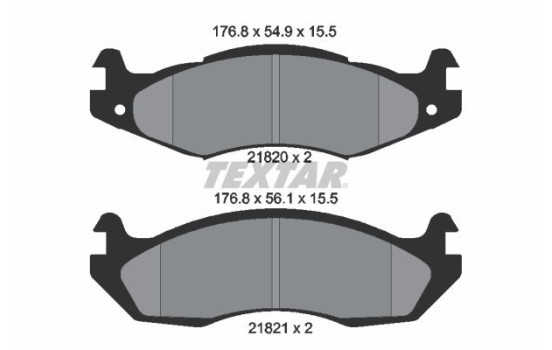 Brake pad set, disc brake 2182001 Textar