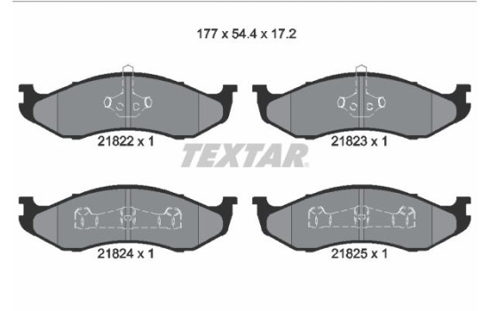 Brake pad set, disc brake 2182202 Textar