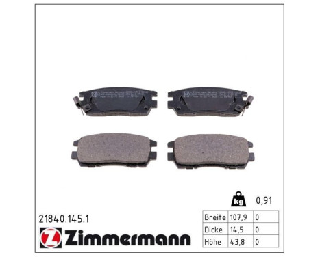 Brake Pad Set, disc brake 21840.145.1 Zimmermann, Image 2