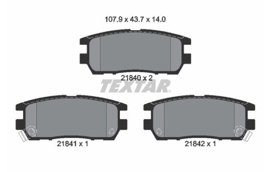 Brake Pad Set, disc brake 2184002 Textar