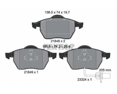 Brake Pad Set, disc brake 2184903 Textar, Image 2