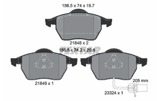 Brake Pad Set, disc brake 2184903 Textar, Image 2