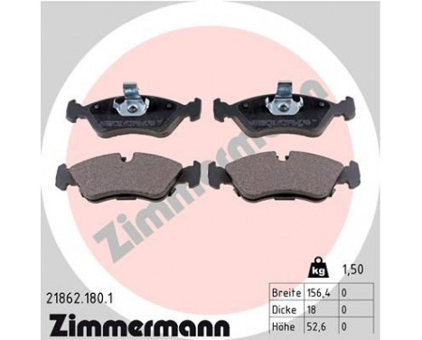 Brake Pad Set, disc brake 21862.180.1 Zimmermann