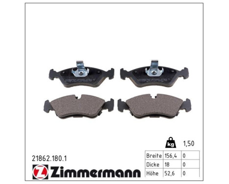 Brake Pad Set, disc brake 21862.180.1 Zimmermann, Image 2