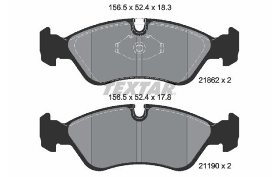 Brake Pad Set, disc brake 2186201 Textar, Image 2