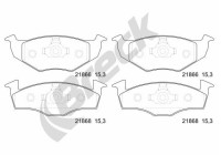 Brake pad set, disc brake 21866 00 702 00 Breck
