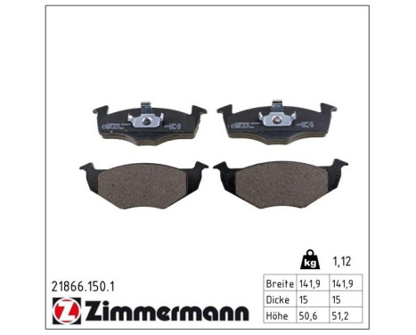 Brake Pad Set, disc brake 21866.150.1 Zimmermann, Image 2
