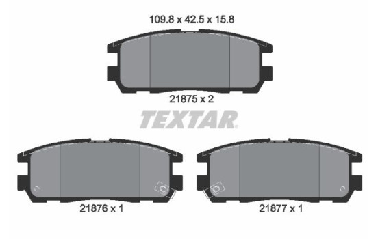 Brake Pad Set, disc brake 2187501 Textar, Image 2