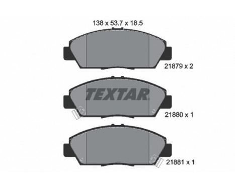 Brake Pad Set, disc brake 2187901 Textar, Image 2