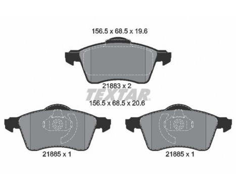 Brake Pad Set, disc brake 2188302 Textar, Image 2