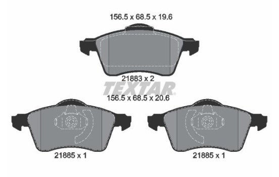 Brake Pad Set, disc brake 2188302 Textar, Image 2