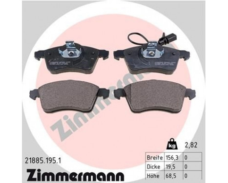 Brake Pad Set, disc brake 21885.195.1 Zimmermann