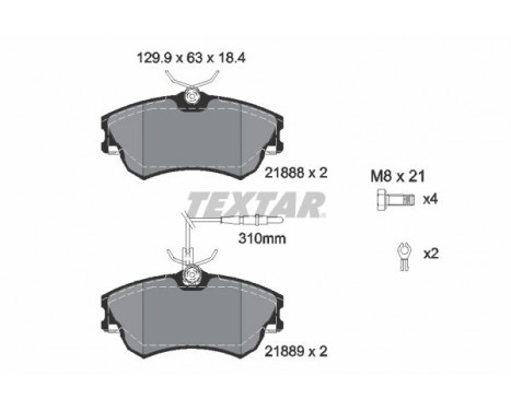 Brake Pad Set, disc brake 2188801 Textar, Image 2