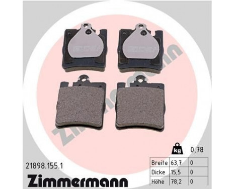 Brake Pad Set, disc brake 21898.155.1 Zimmermann