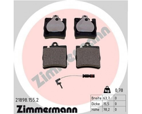 Brake Pad Set, disc brake 21898.155.2 Zimmermann