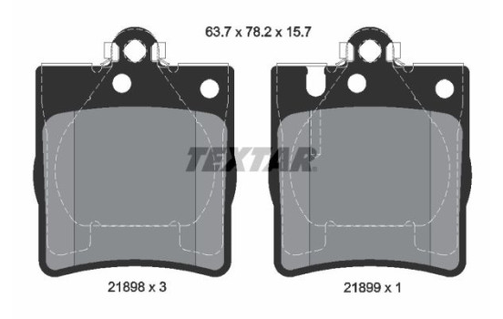 Brake Pad Set, disc brake 2189803 Textar, Image 2