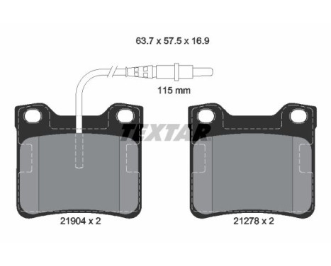 Brake Pad Set, disc brake 2190403 Textar, Image 2