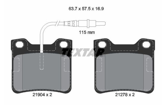 Brake Pad Set, disc brake 2190403 Textar, Image 2