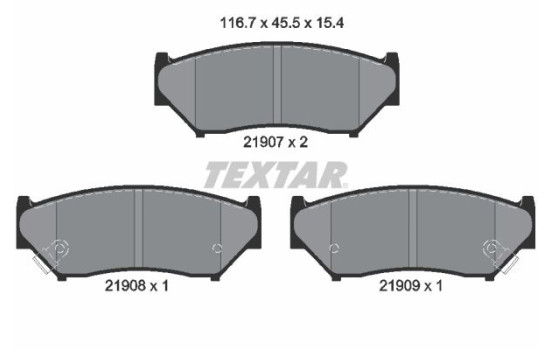 Brake Pad Set, disc brake 2190701 Textar