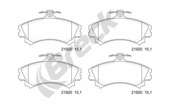 Brake pad set, disc brake 21920 00 701 10 Breck