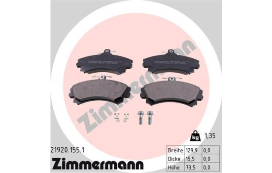 Brake Pad Set, disc brake 21920.155.1 Zimmermann, Image 2