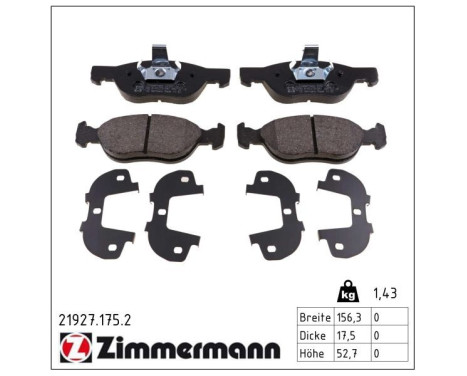 Brake Pad Set, disc brake 21927.175.2 Zimmermann, Image 2