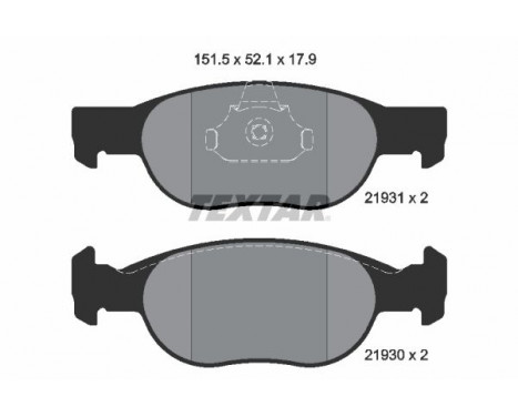 Brake Pad Set, disc brake 2193101 Textar, Image 2