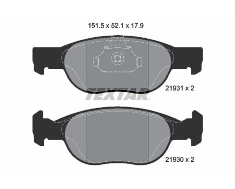 Brake Pad Set, disc brake 2193101 Textar, Image 2