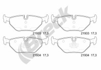 Brake pad set, disc brake 21934 00 704 00 Breck