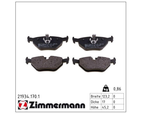 Brake Pad Set, disc brake 21934.170.1 Zimmermann, Image 3